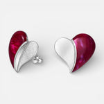 Aro Corazón Martillado Fucsia Metalizado