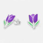 Aro Flor Tulipán Esmaltado Morado