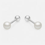 Aro con Tope Perla Achatada 3 mm
