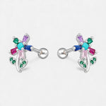 Aro con Tope Flor Circones Baguette Multicolor