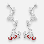 Set Aros Minimalista Cerezas Circones