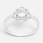 Anillo Flor Piedra Luna