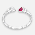 Anillo Corazones Circón Rubí