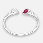 Anillo Corazones Circón Rubí 20