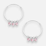 Argolla Esferas Corazones Circones Rosa Francia 25 mm