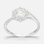 Anillo Círculo Halo Moissanita