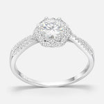 Anillo Flor Solitario Moissanita
