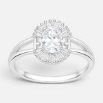 Anillo Ovalado Moissanita y Circones Baguette
