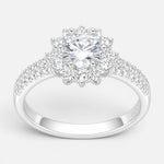 Anillo Flor Solitario Moissanita y Circones
