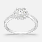 Anillo Solitario Halo Moissanita