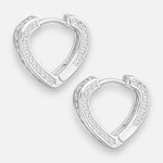 Argolla Huggie Corazón Circones Pavé 14x15 mm