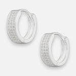 Argolla Huggie Circones Pavé 14 mm