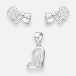 Conjunto Corazón Flor Circones