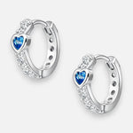 Argolla Huggie Corazón Circón Agua Marina 12 mm