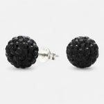 Aro Esfera Hecho con Cristal Swarovski® Negro 8 mm