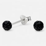 Aro Esfera Hecho con Cristal Swarovski® Negro 4 mm