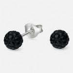 Aro Esfera Hecho con Cristal Swarovski® Negro 6 mm
