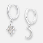 Argolla Huggie Desigual Estrella Media Luna Circones 12 mm