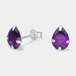 Aro Gota Circón Amatista 6X8 mm