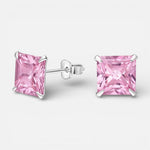 Aro Circón Rosa Francia 8x8 mm