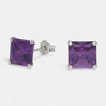 Aro Circón Amatista 6x6 mm