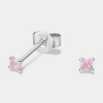 Aro Circón Rosa Francia 2x2 mm