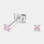 Aro Circón Rosa Francia 2x2 mm