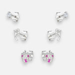 Set Aros Minimalista Frutilla Trébol Circones