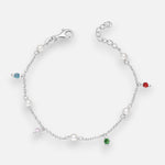 Pulsera Perlas Cristales Multicolor 17 cm