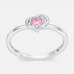 Anillo Corazón Circón Rosa Francia