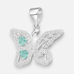 Colgante Mariposa Corazones Turquesa Circones