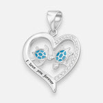 Colgante Corazón Tortugas Esmaltadas Circones