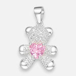Colgante Osito Corazón Circón Rosa Francia