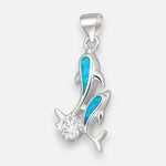 Colgante Delfines Circón Ópalo Azul