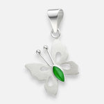 Colgante Mariposa Martillada Verde Metalizado