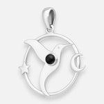 Colgante Colibrí Estrella Media Luna Ónix