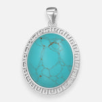 Colgante Étnico Turquesa Ovalado