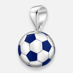 Colgante Pelota de Fútbol Esmaltada Azul