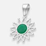 Colgante Flor Circón Craquelado Esmeralda