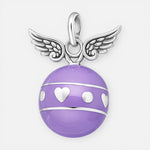 Colgante Llamador de Ángeles Alas Corazones Esmaltado 15 mm