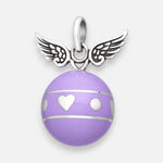 Colgante Llamador de Ángeles Alas Corazones Esmaltado 15 mm