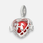 Colgante Charm Llamador de Ángeles Pareja de Pololos Corazón 17 mm