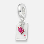 Colgante Charm Carta de Poker Corazón Circón Rubí