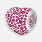 Colgante Charm Corazón Circones Rubí
