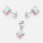 Conjunto Circón Tornasol 6x6 mm