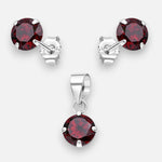 Conjunto Circón Granate 6 mm