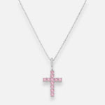 Collar Cruz Circones Rosa Francia