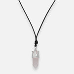 Collar Choker Ajustable Cuarzo Rosado