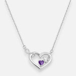 Collar Corazones Circón Amatista