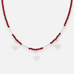 Collar Nudo de Brujas Cristales Rojos